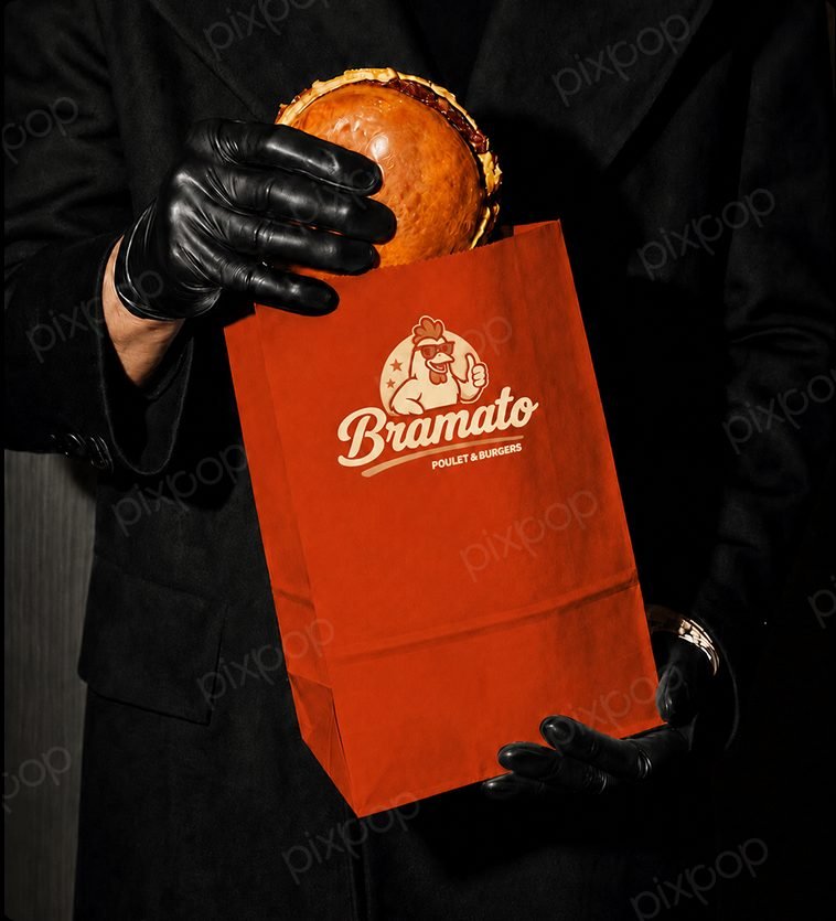 Bramato Burgers street gourmet takeaway bag packaging