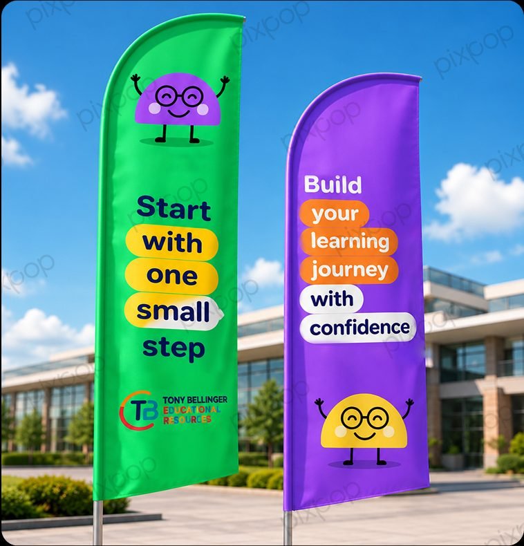 Tony Bellinger educational resources school feather flags campaign